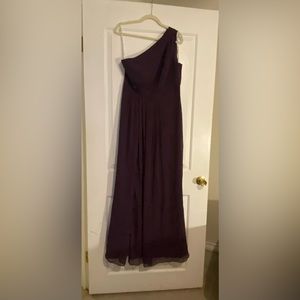 NWT Celebrate David’s Bridal Studio-Long Chiffon One Shoulder Bridesmaid’s Dress